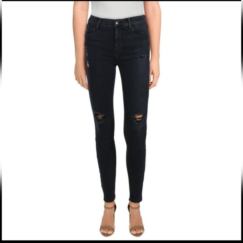 Black Orchid Black Distressed High Rise Skinny Jeans Size 27